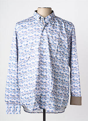 Chemise manches longues poches bleu DARIO BELTRAN homme