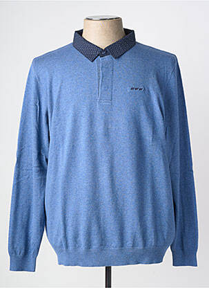 Pull stretch manches longues bleu MISE AU GREEN homme
