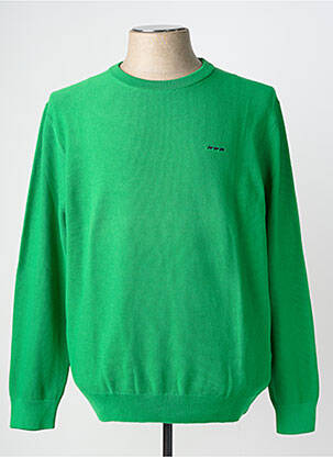 Pull maille souple et aérée manches longues vert MISE AU GREEN homme