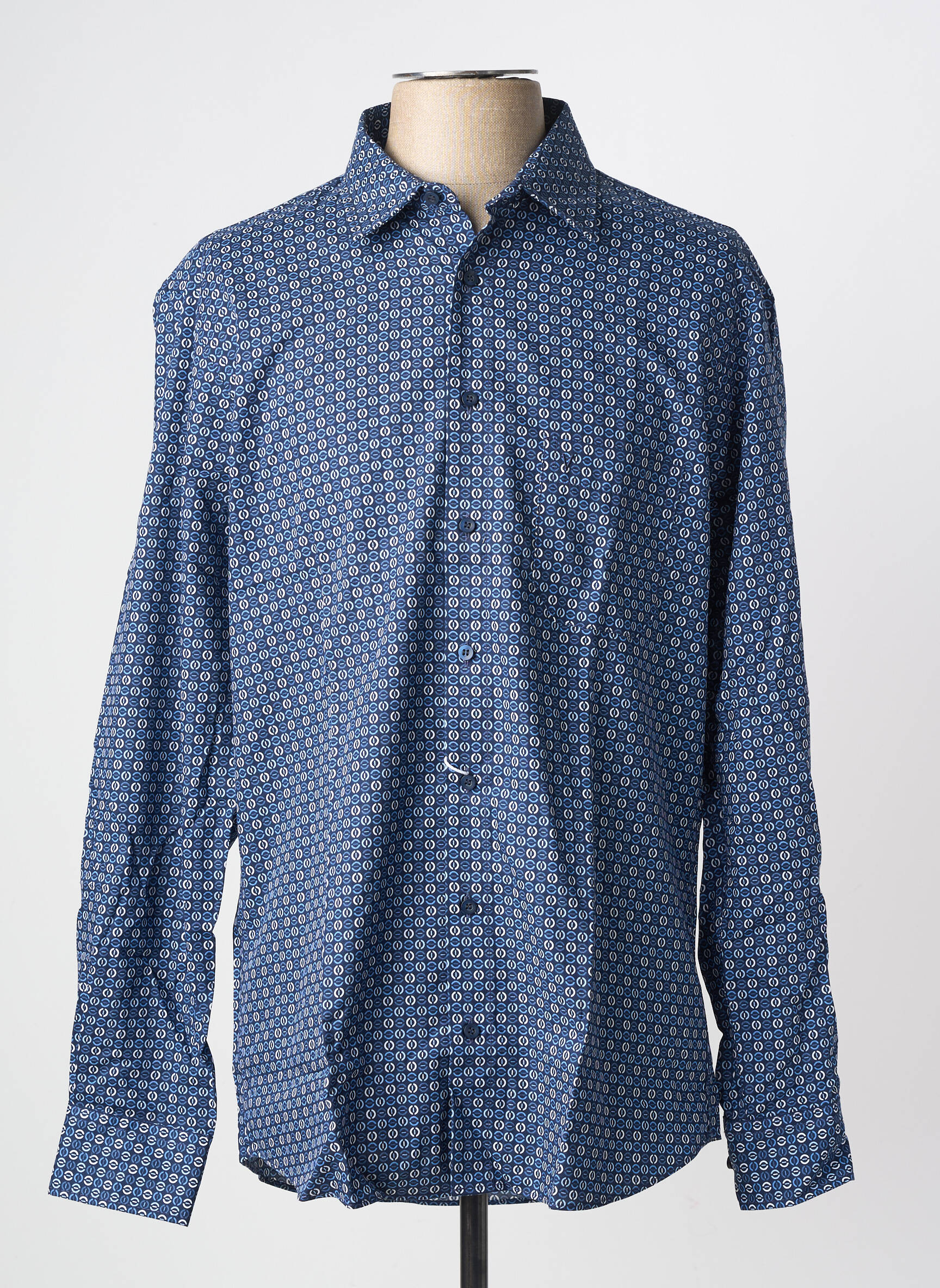 Chemise manches longues poches bleu MARVELIS homme