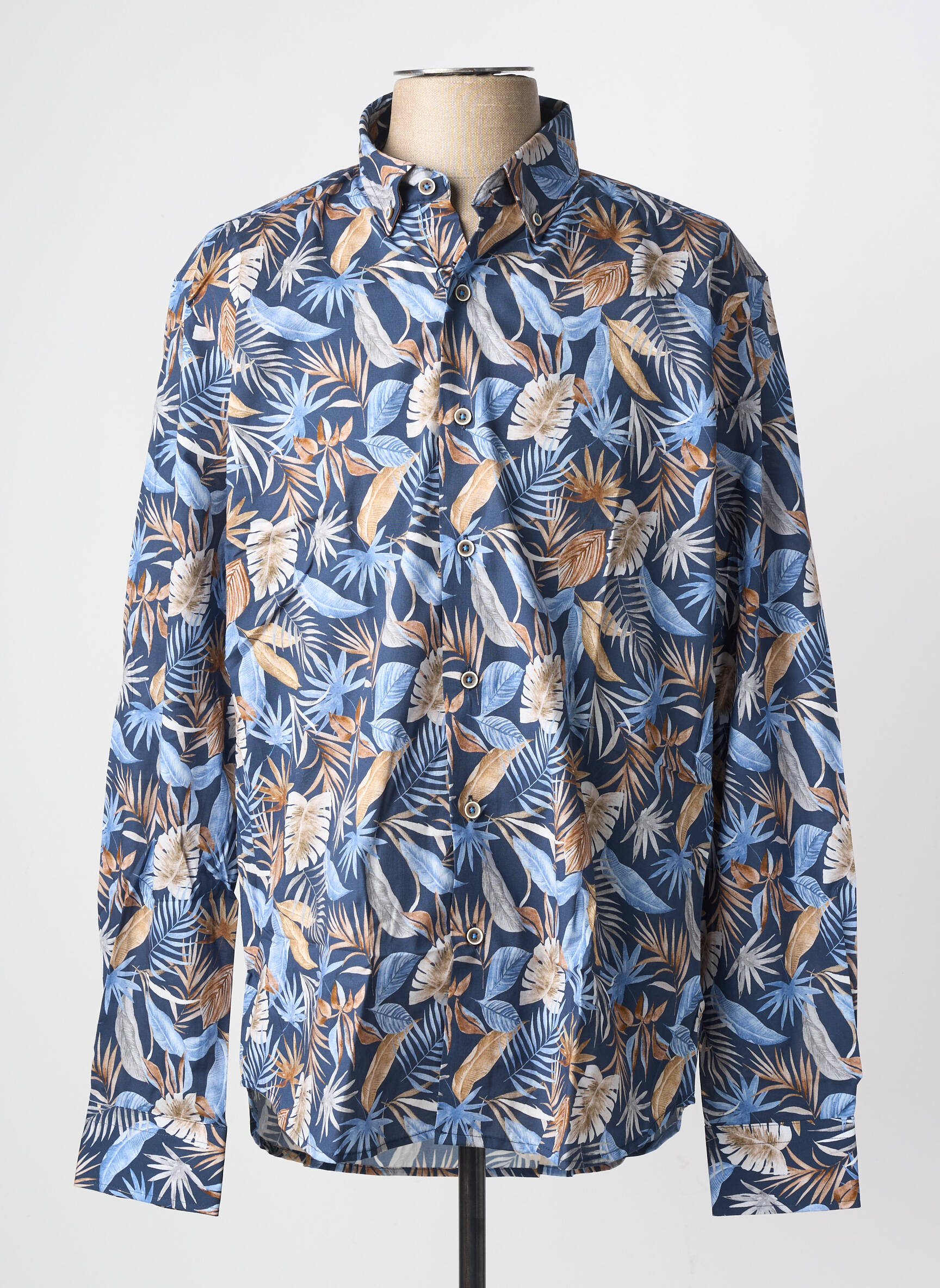 Chemise manches longues coupe cintrée bleu DARIO BELTRAN homme