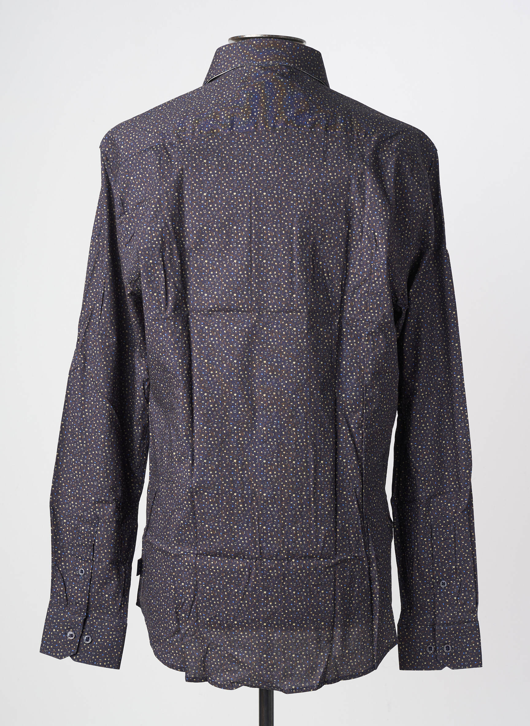 Chemise manches longues coupe cintrée marron IZAC homme