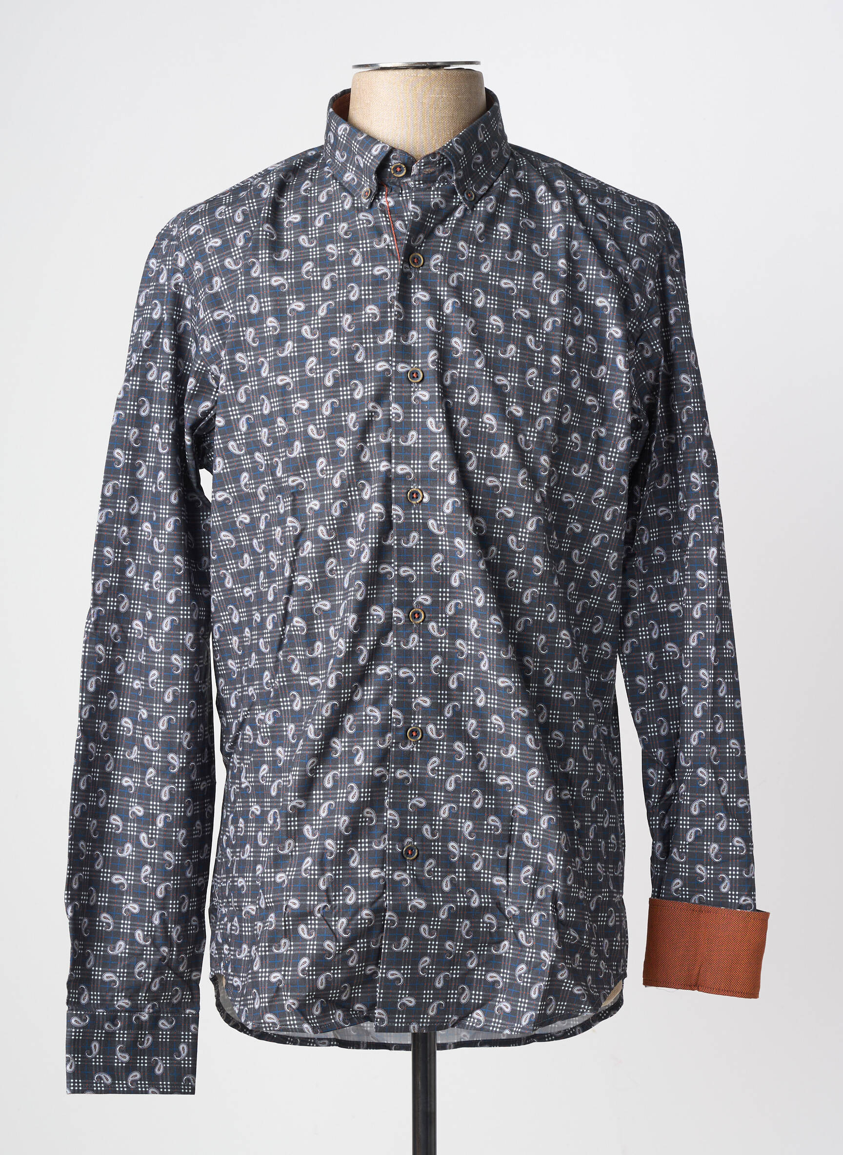 Chemise manches longues coupe cintrée gris DARIO BELTRAN homme