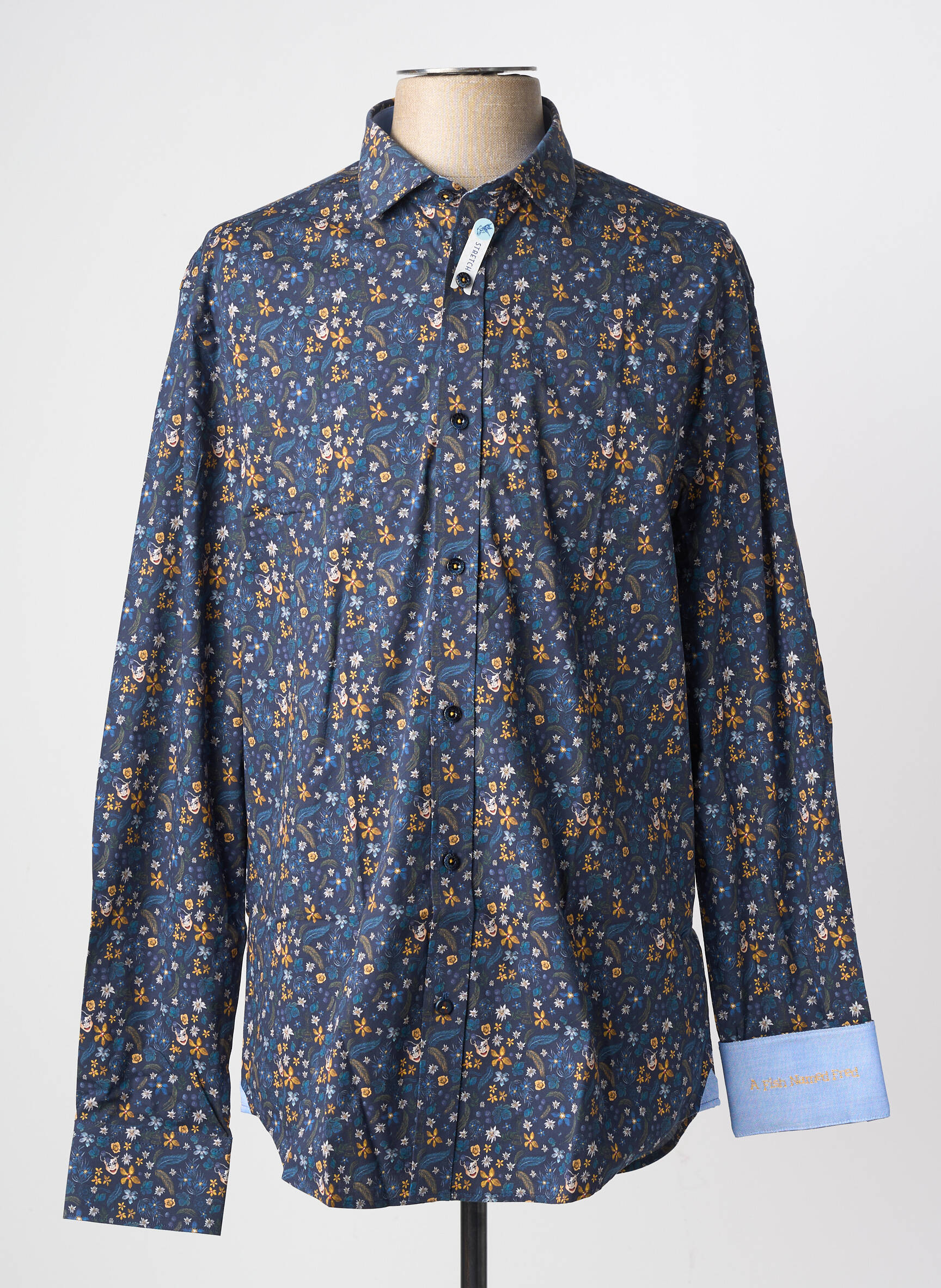 Chemise manches longues coupe cintrée bleu A FISH NAMED FRED homme