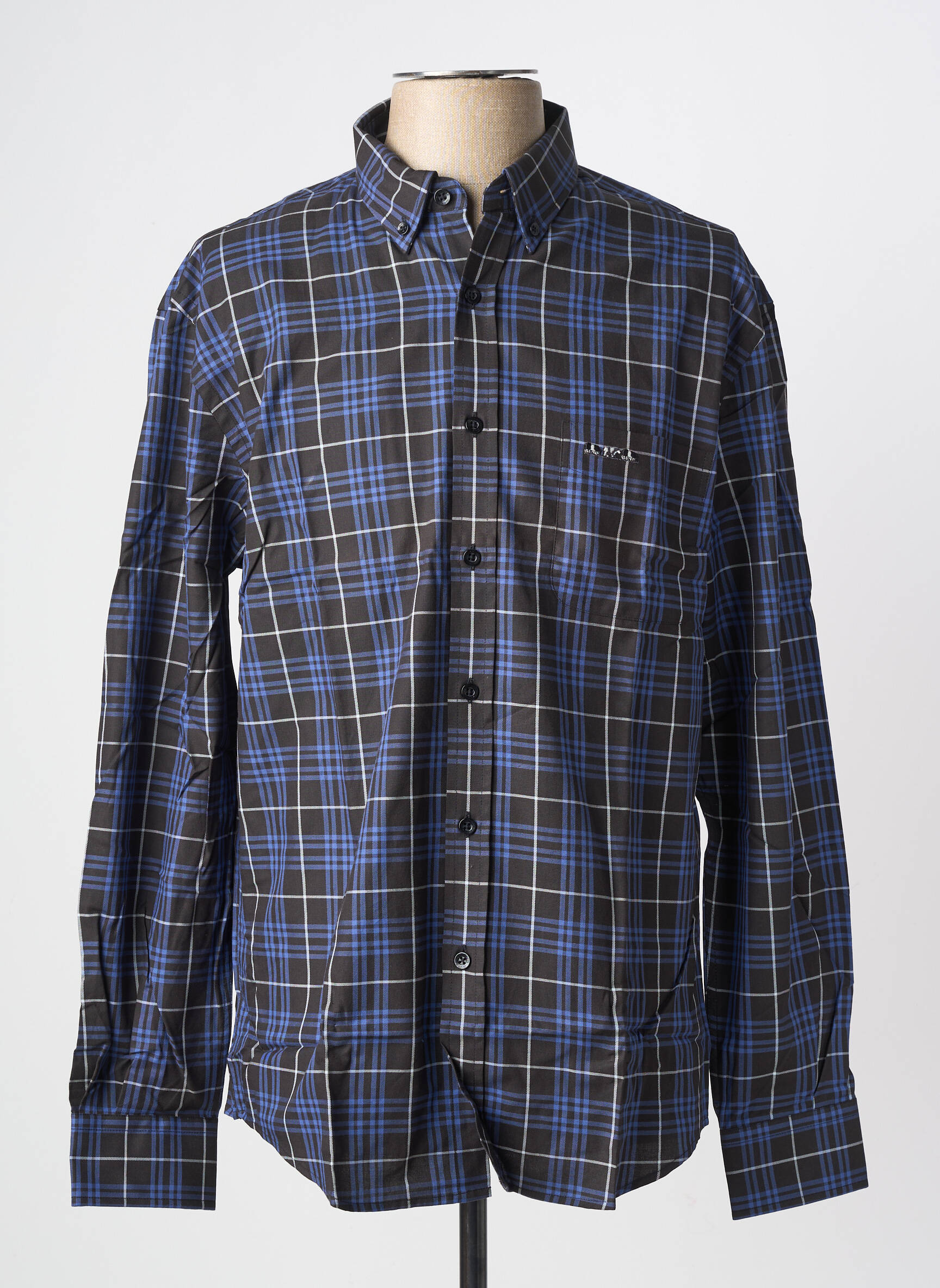 Chemise manches longues poches bleu MISE AU GREEN homme