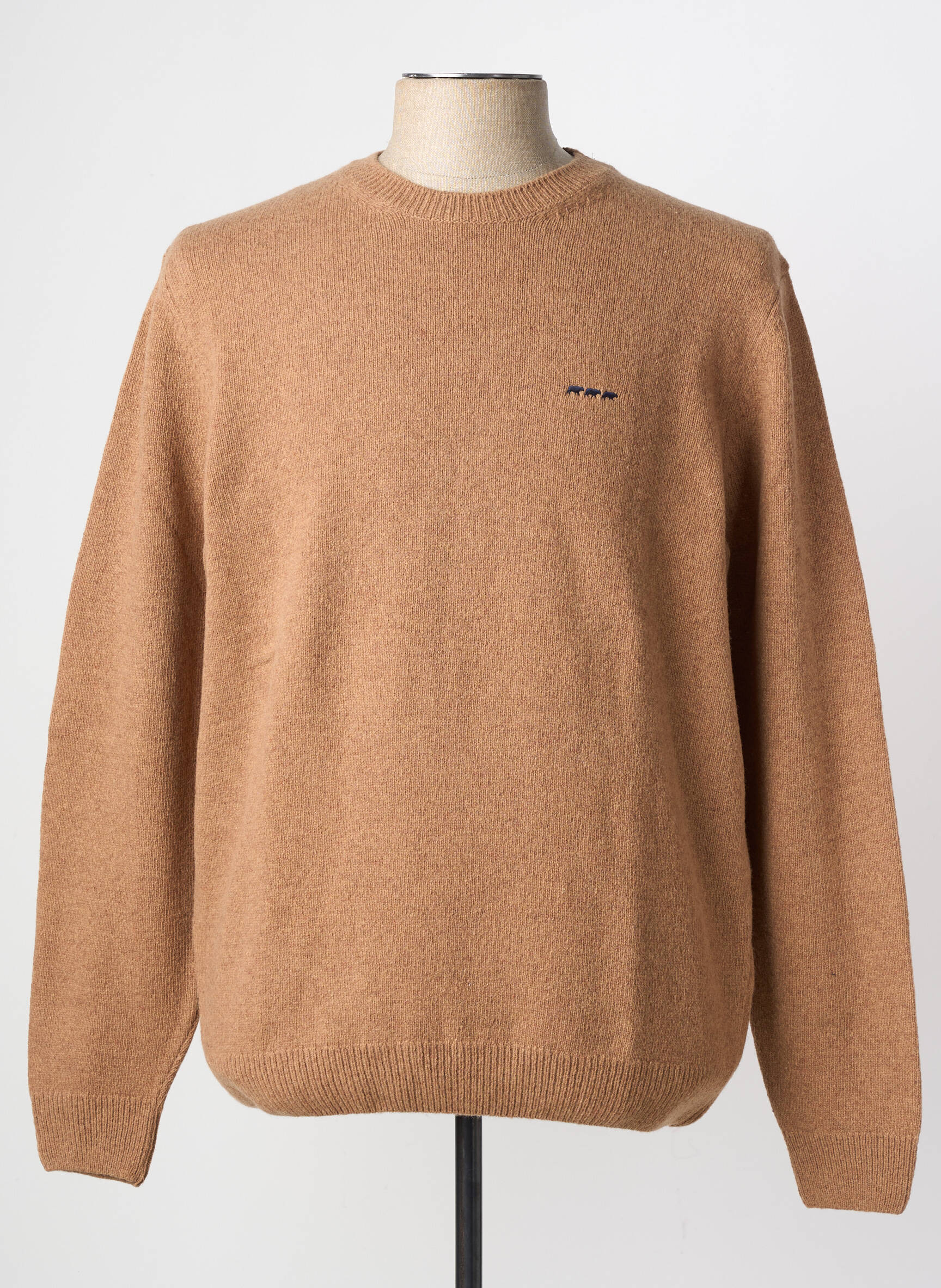 Pull stretch manches longues marron MISE AU GREEN homme