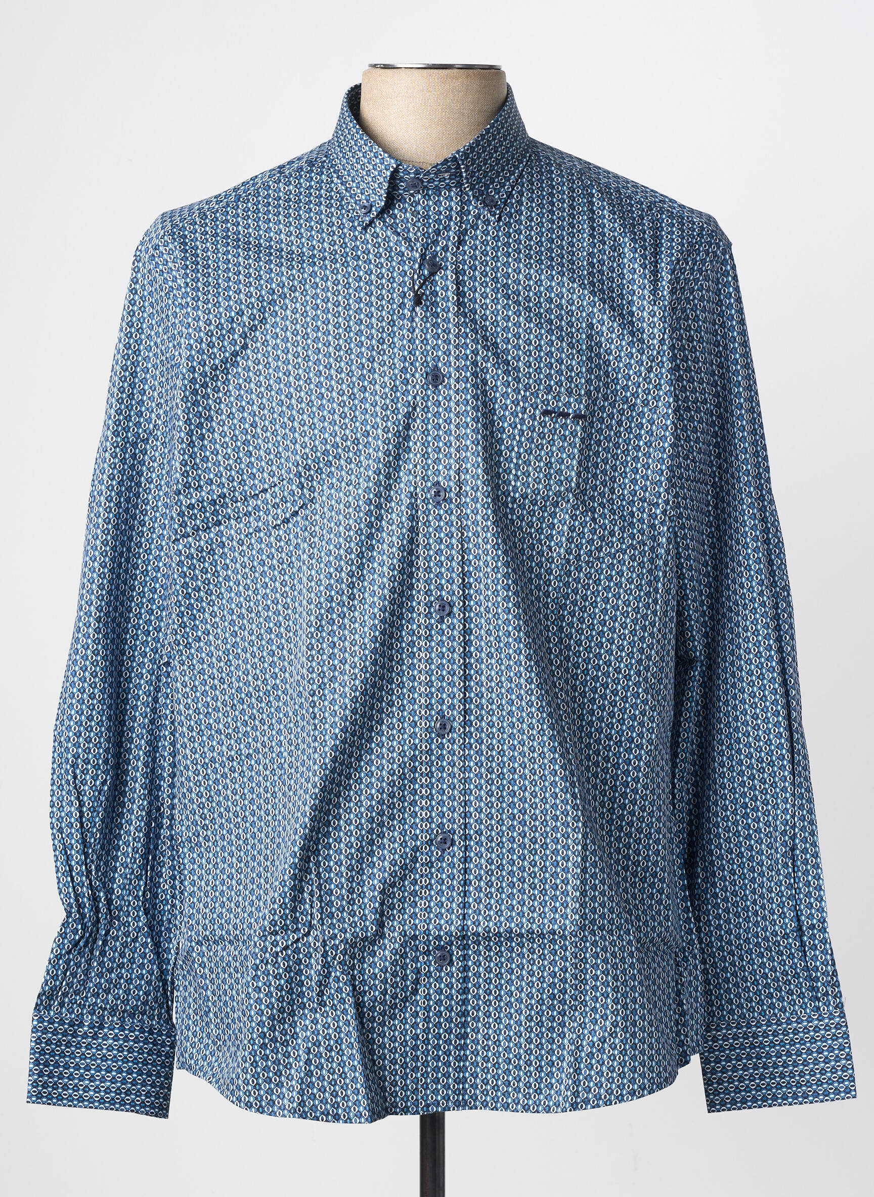 Chemise manches longues poches bleu MISE AU GREEN homme