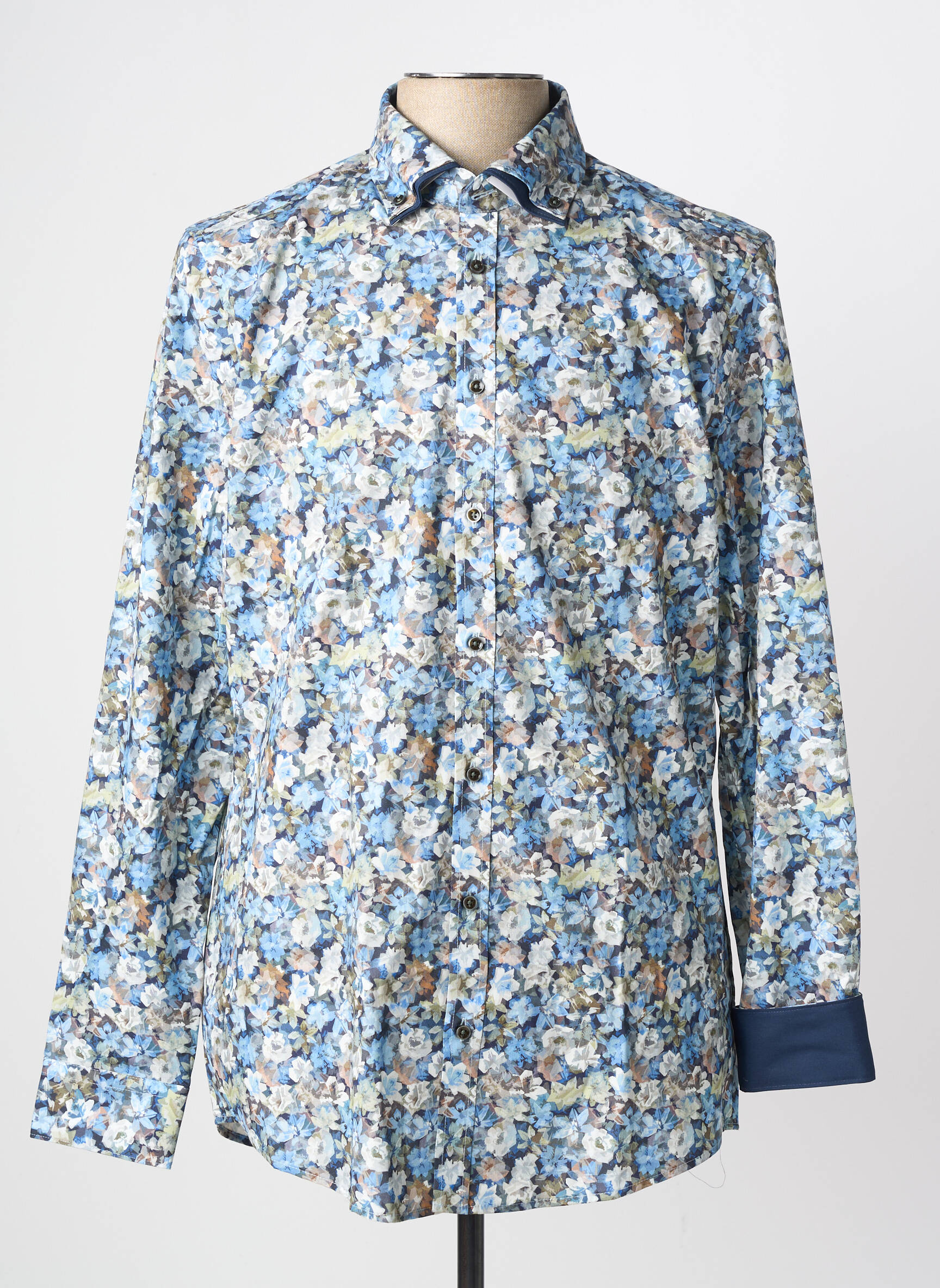 Chemise manches longues coupe cintrée bleu VENTI homme