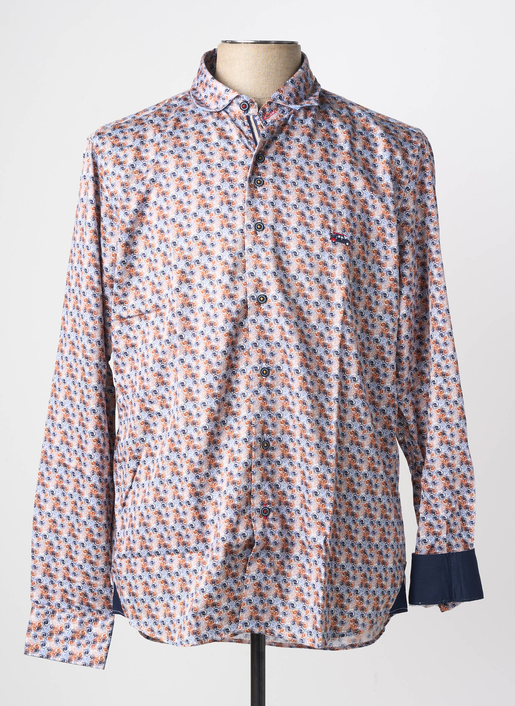 Chemise manches longues imprimé fantaisie bleu THE SURFCAR homme