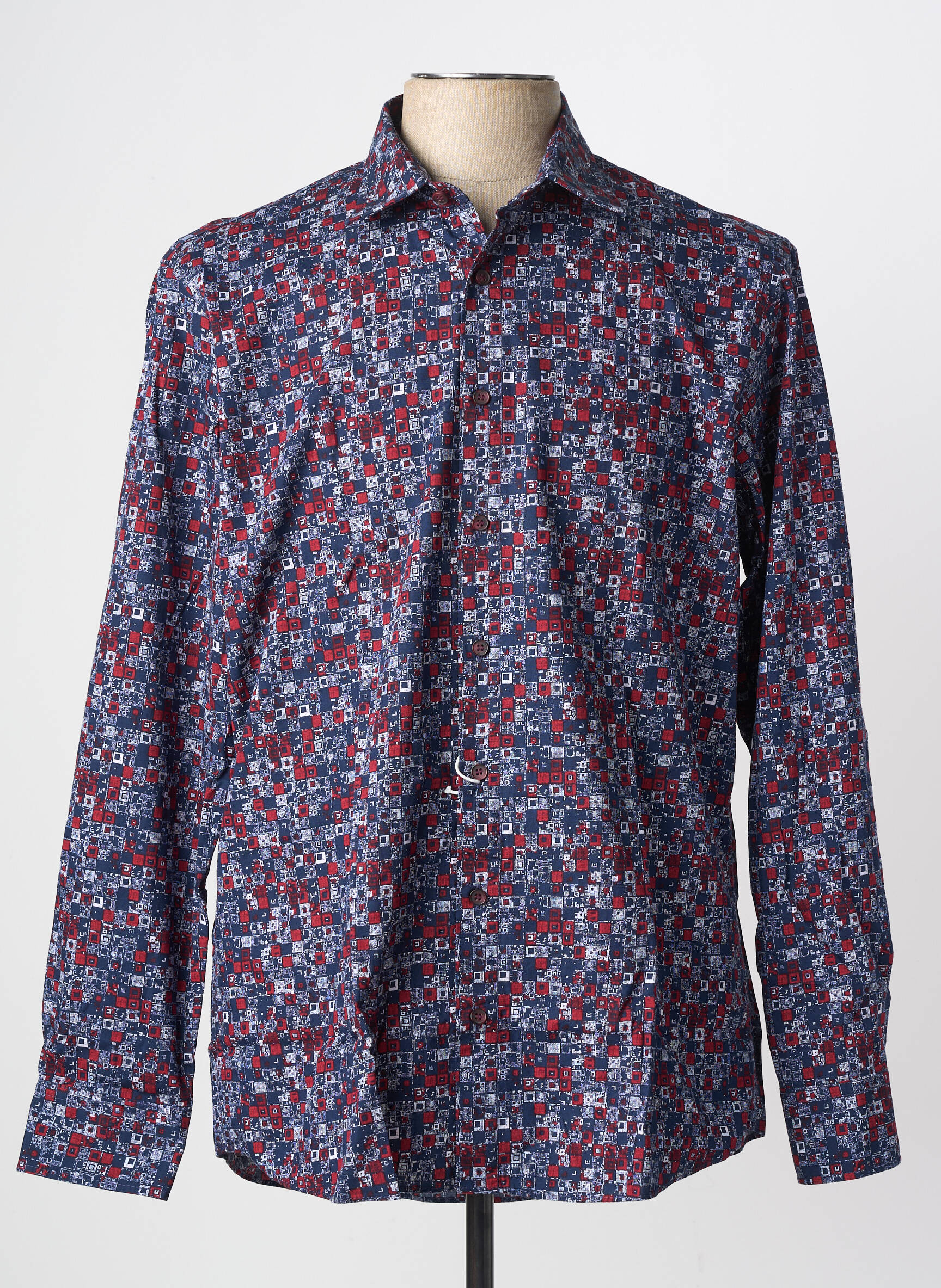 Chemise manches longues imprimé fantaisie bleu MARVELIS homme