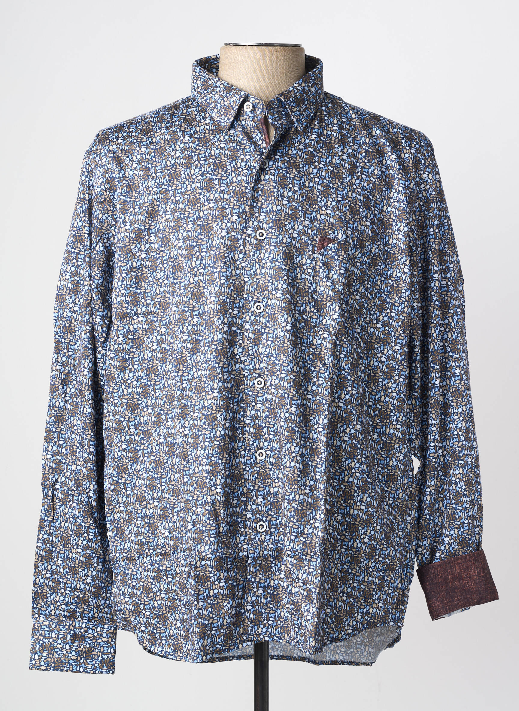 Chemise manches longues poches bleu DARIO BELTRAN homme