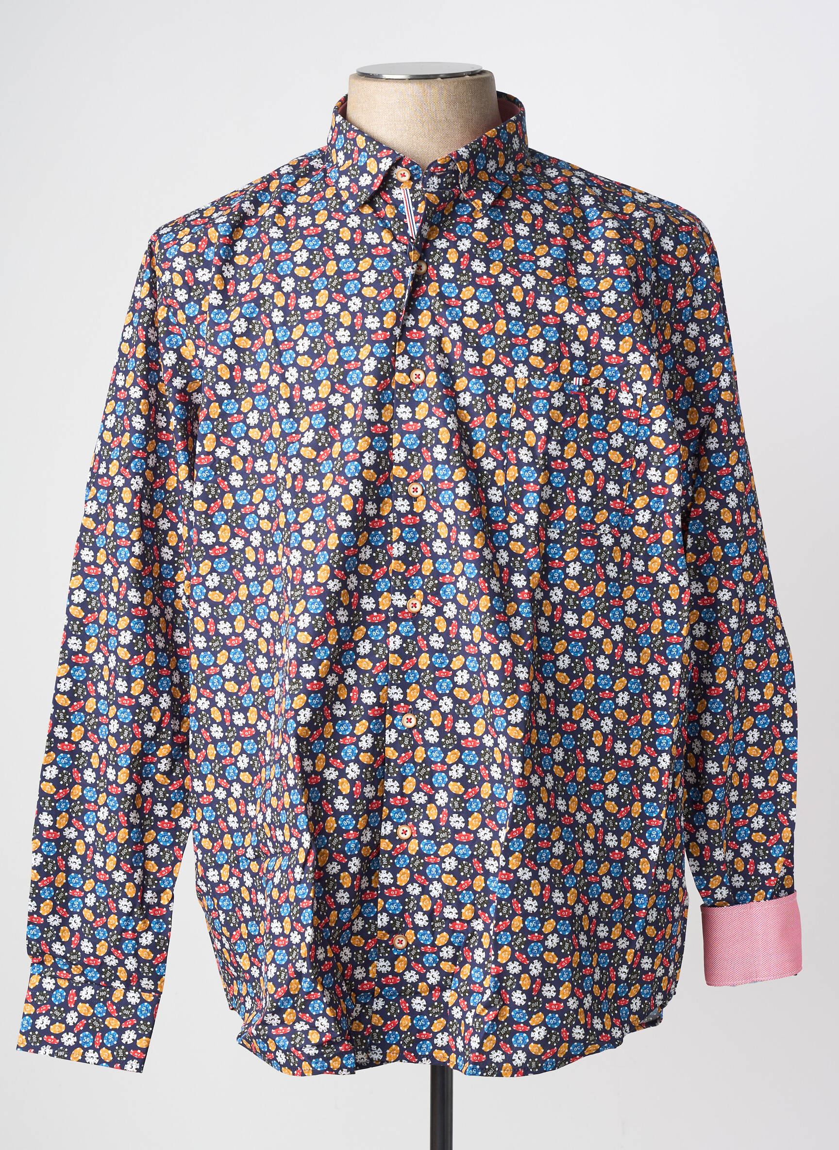 Chemise manches longues poches bleu DARIO BELTRAN homme