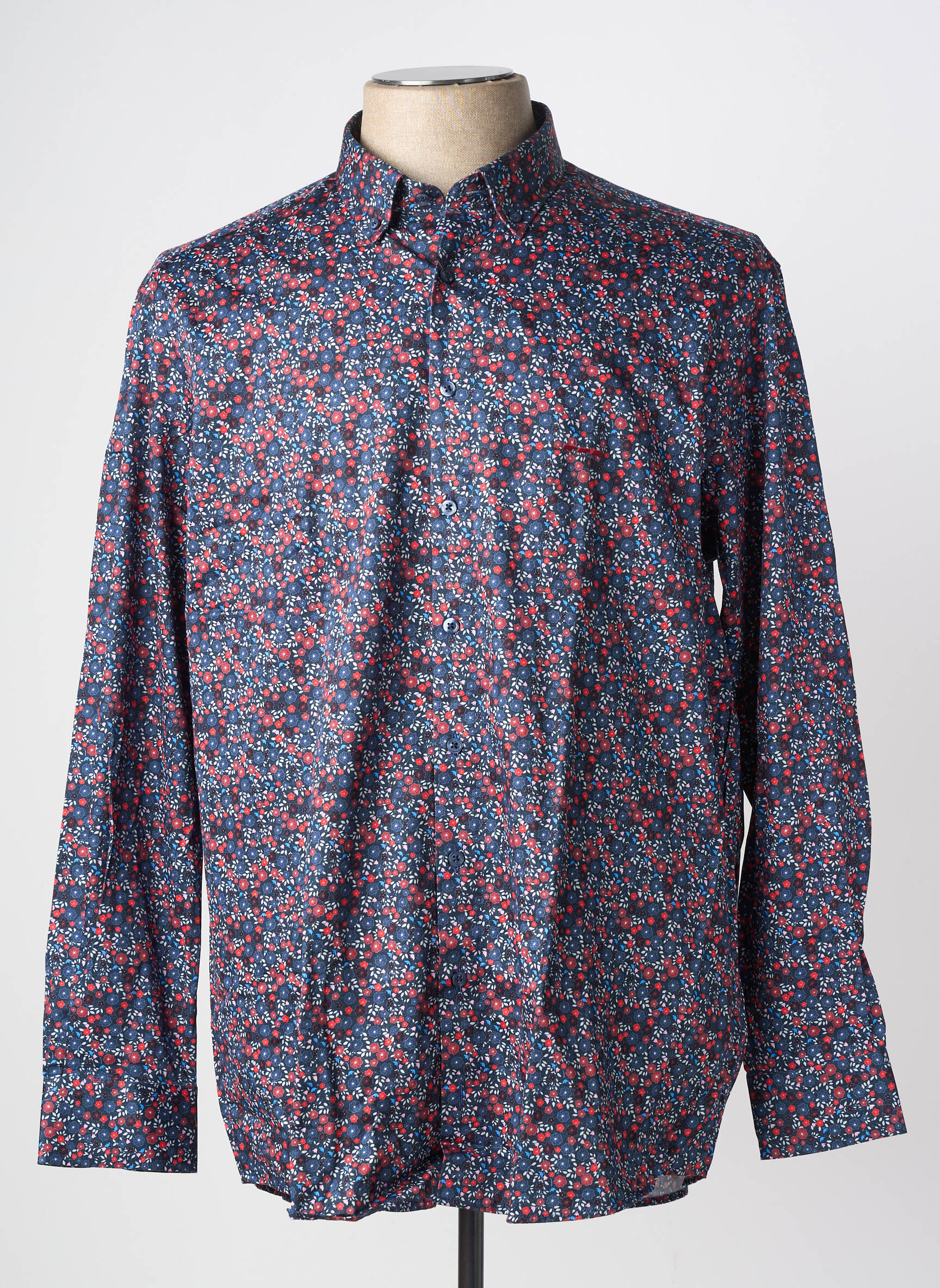 Chemise manches longues coupe droite bleu MISE AU GREEN homme