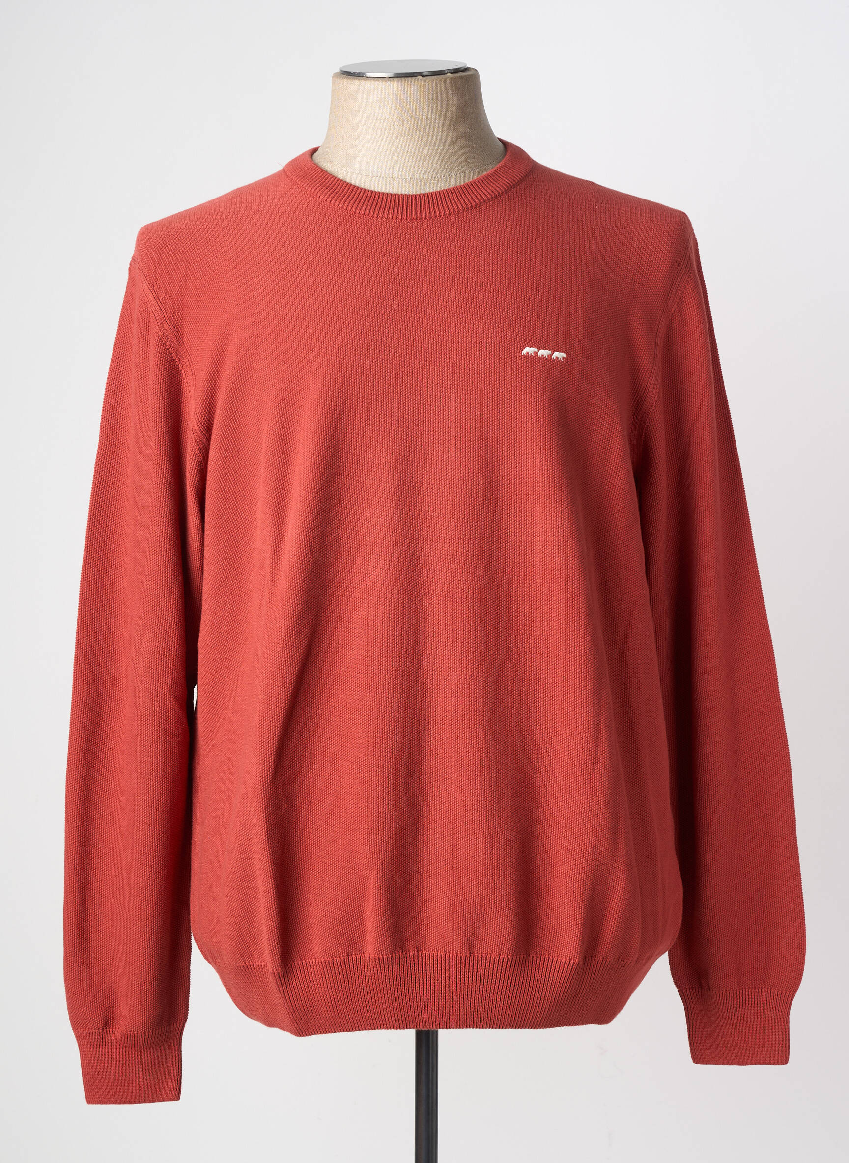 Pull maille souple et aérée manches longues orange MISE AU GREEN homme