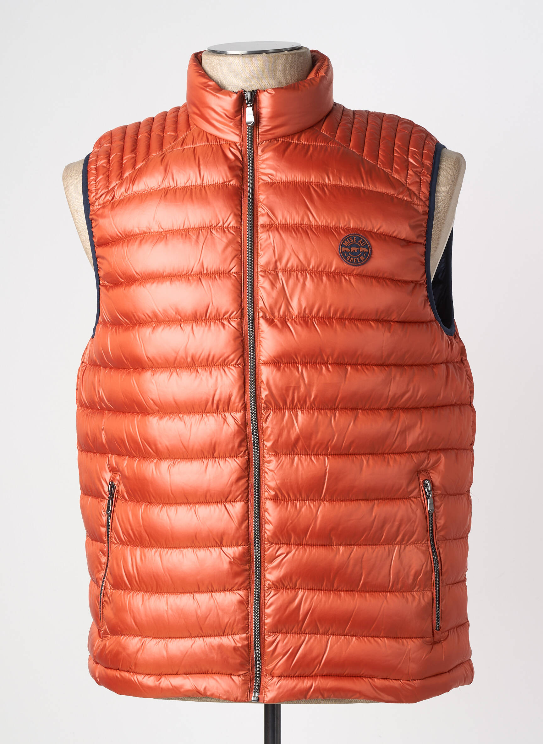 Doudoune poches sans capuche orange MISE AU GREEN homme