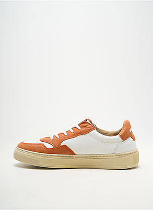 Baskets matière lisse bout rond orange LE FORMIER homme