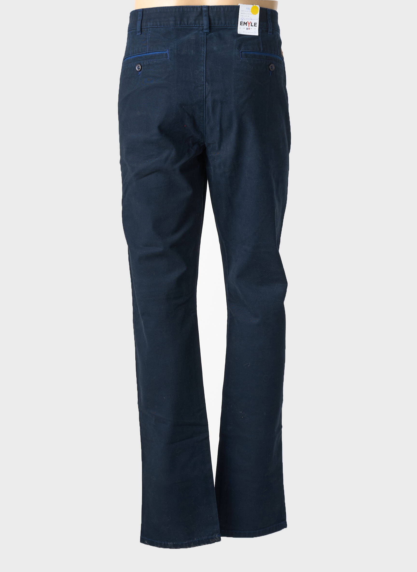Pantalon chino poches taille normale bleu EMYLE homme