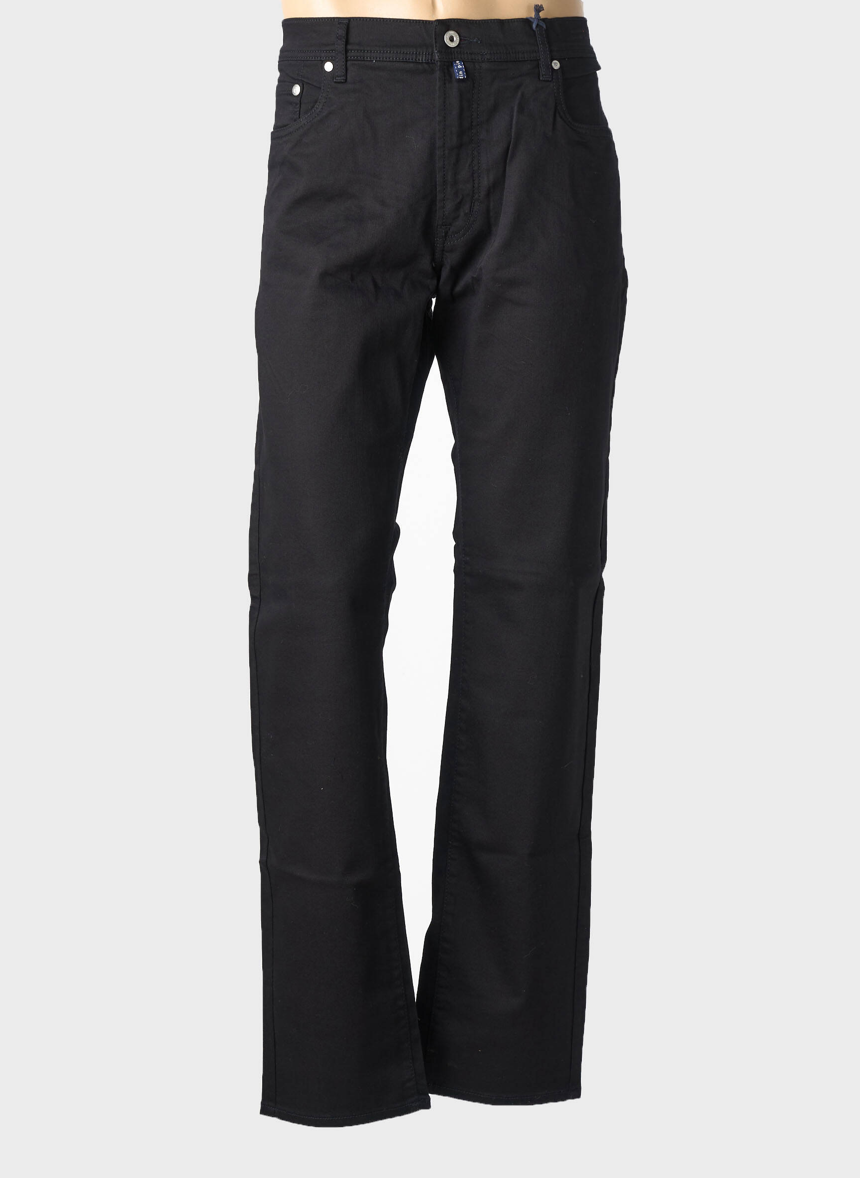 Jeans coupe droite fermeture zippée sous rabat boutonné taille normale noir PIERRE CARDIN homme