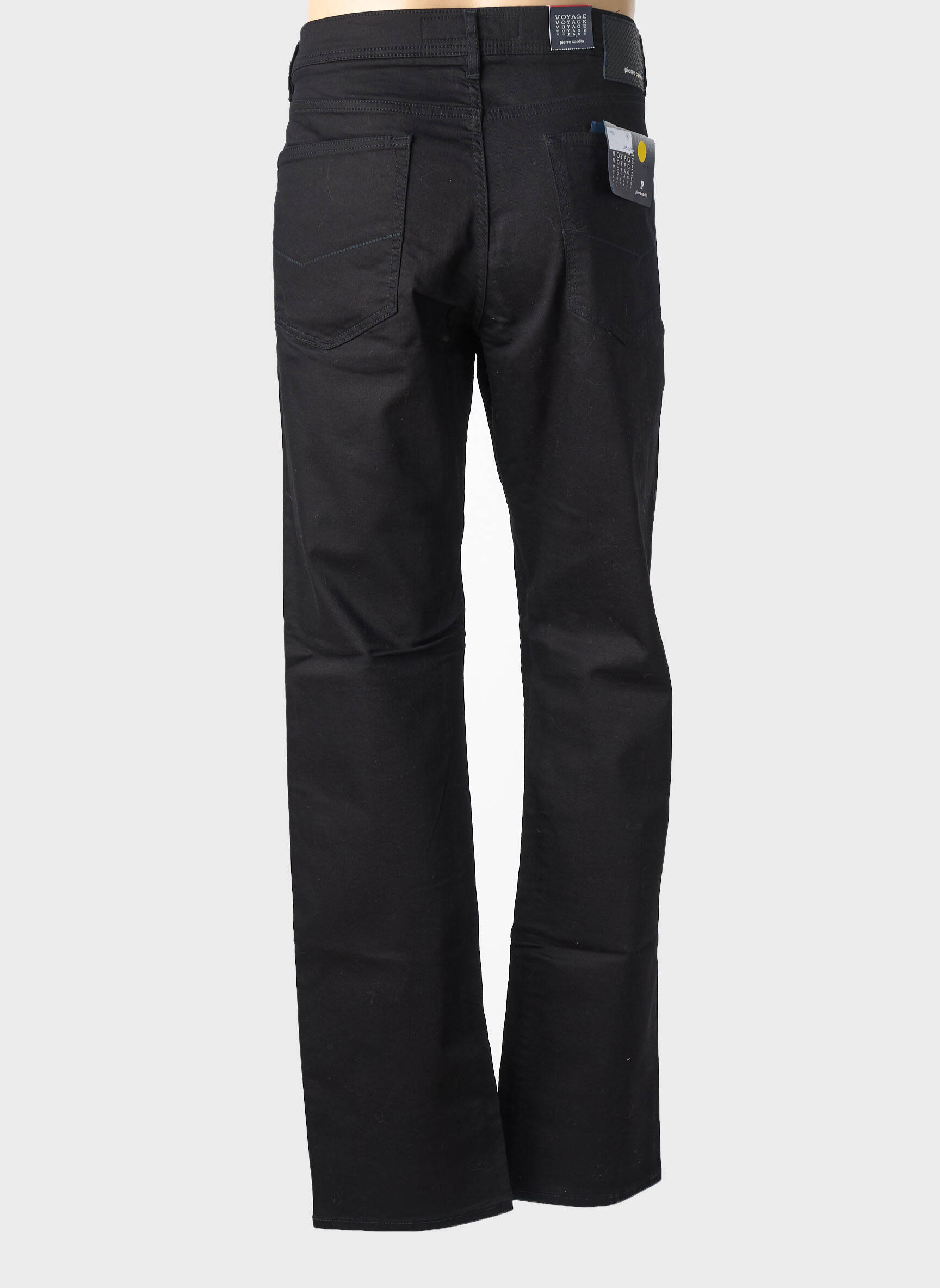 Jeans coupe droite fermeture zippée sous rabat boutonné taille normale noir PIERRE CARDIN homme