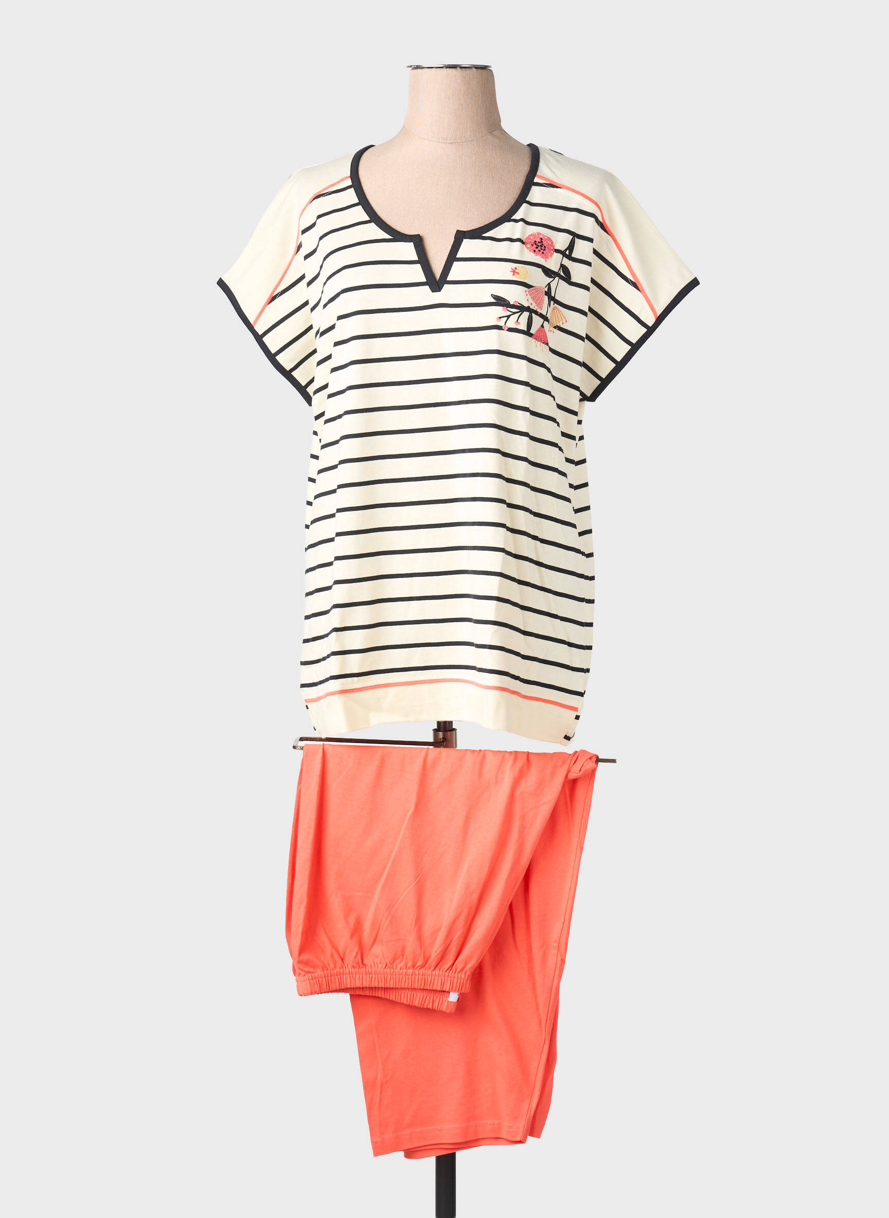 Pyjama tissage jersey orange ROSE POMME femme