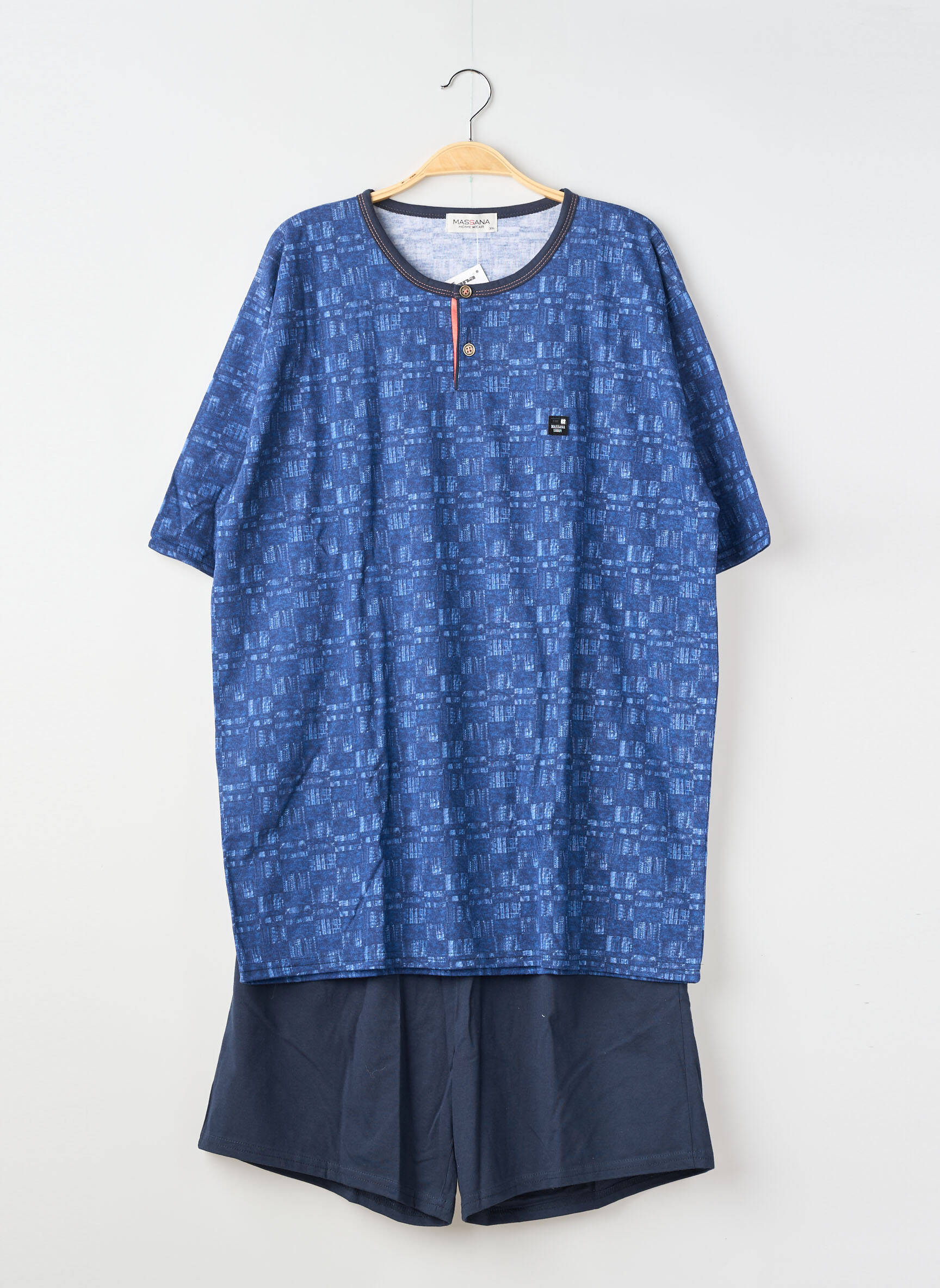 Pyjashort stretch bleu MASSANA homme