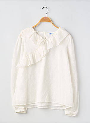 Blouse coupe fluide manches longues blanc MAYORAL fille