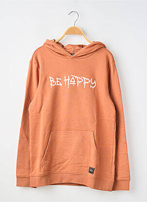 Sweat-shirt à capuche poches manches longues orange ONLY garçon