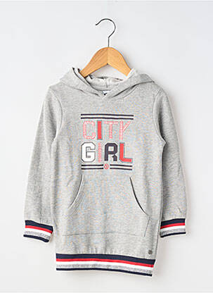 Robe mi-longue manches longues gris 3 POMMES fille