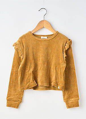 Sweat-shirt manches longues manches longues jaune LIL PARIS fille
