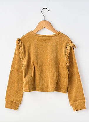 Sweat-shirt manches longues manches longues jaune LIL PARIS fille