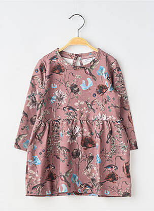 Robe mi-longue col rond manches longues marron NAME IT fille