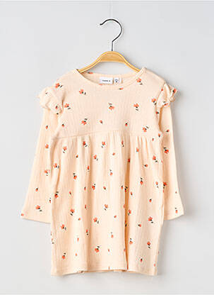 Robe mi-longue col rond manches longues rose NAME IT fille