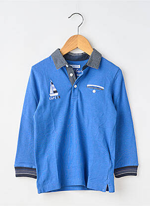 Polo imprimé fantaisie manches longues bleu MAYORAL garçon