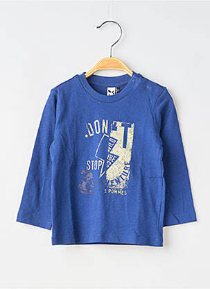 T-shirt manches longues manches longues bleu 3 POMMES garçon