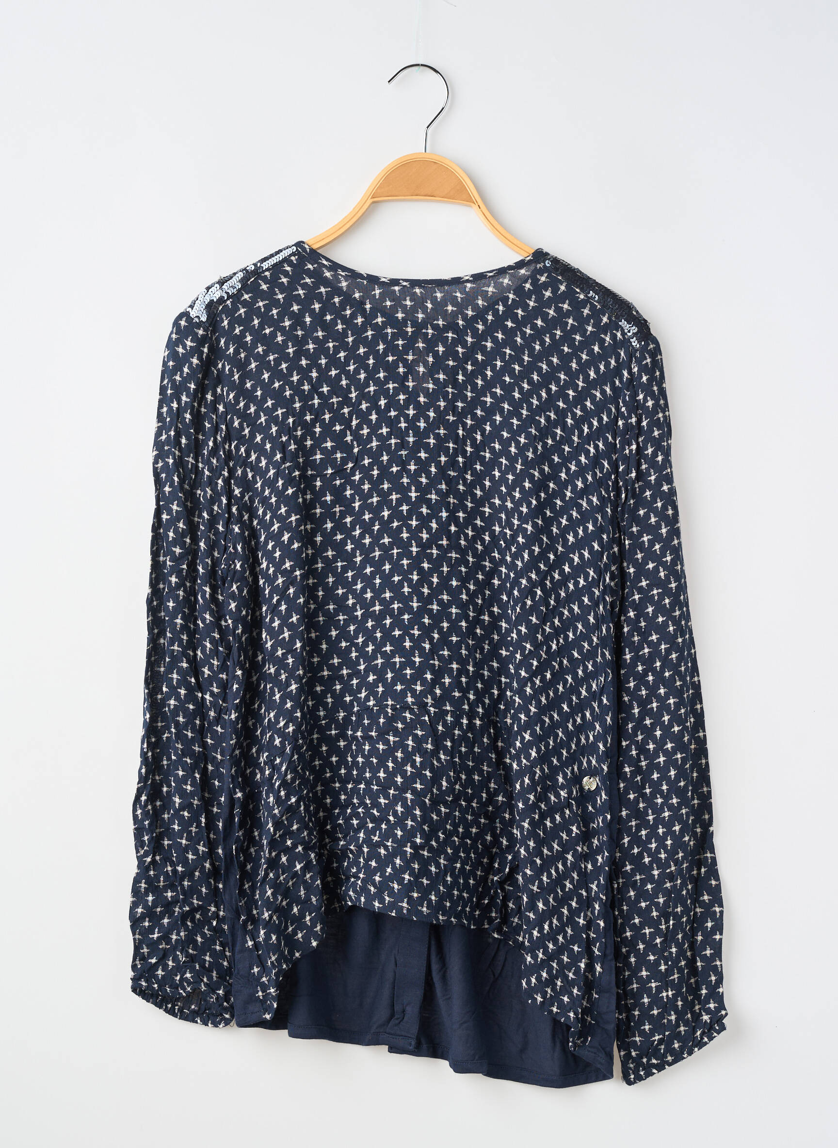 Top imprimé fantaisie manches longues bleu BECKARO fille