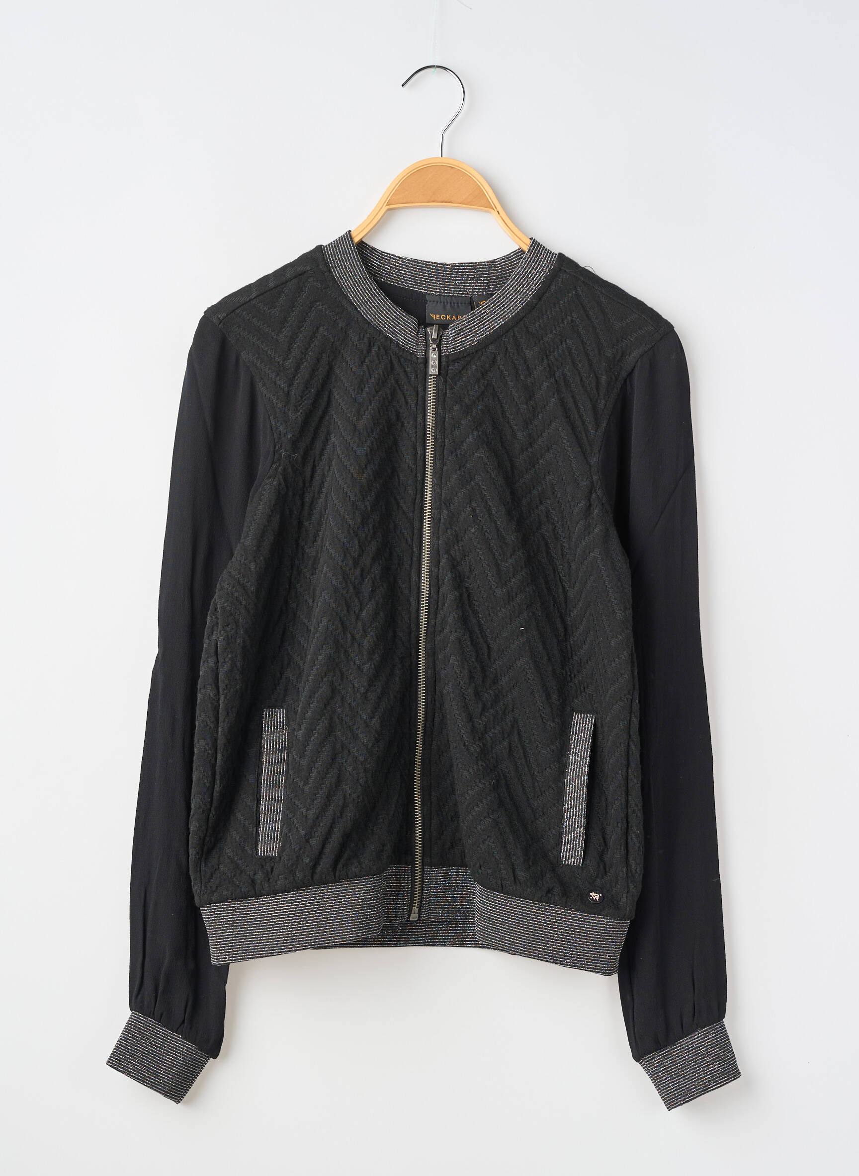 Veste casual col rond noir BECKARO fille