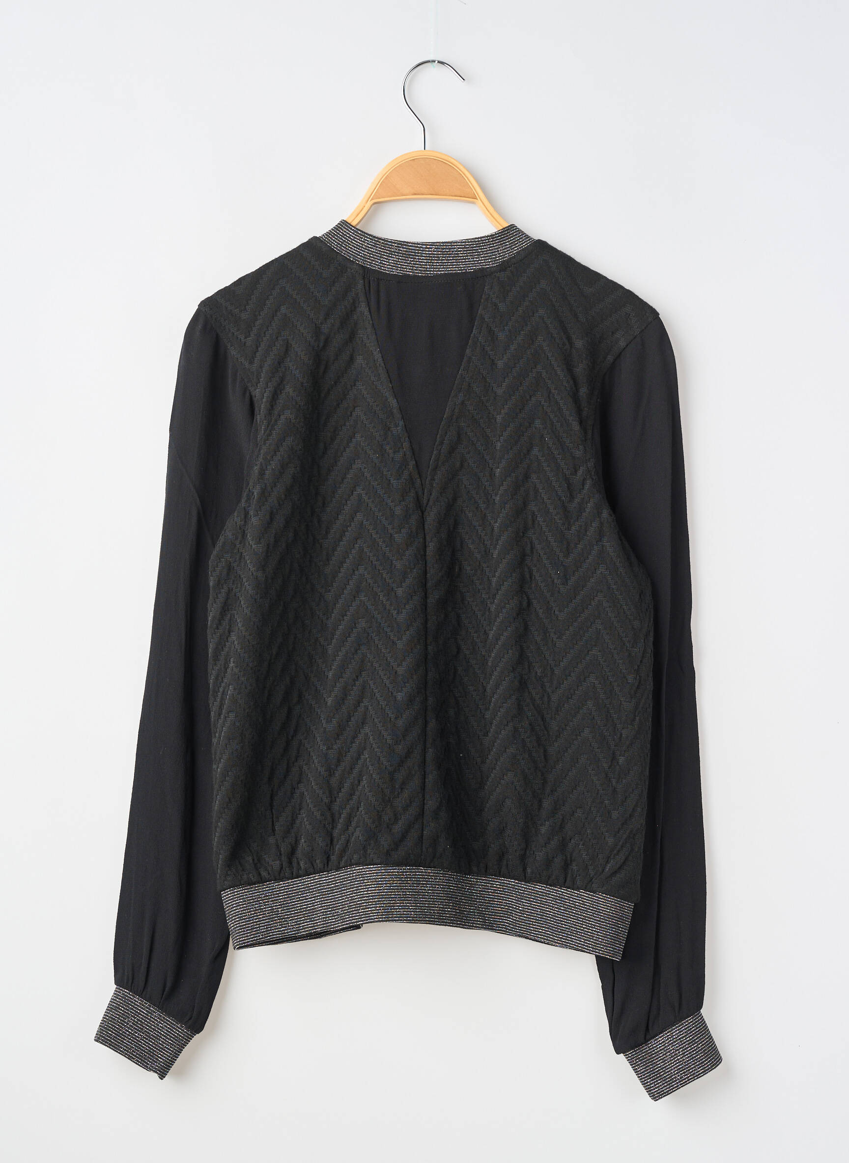 Veste casual col rond noir BECKARO fille