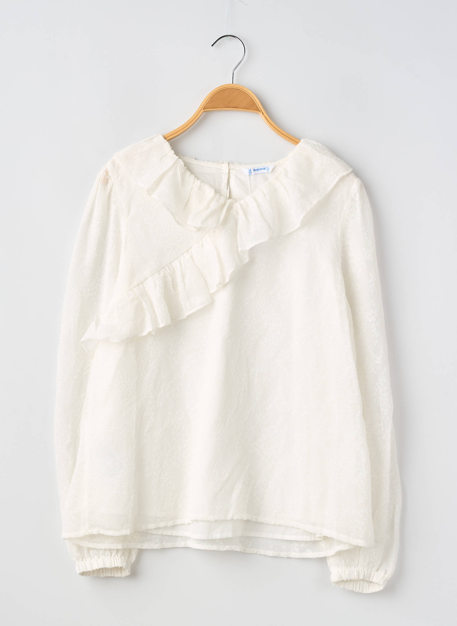 Blouse coupe fluide manches longues blanc MAYORAL fille