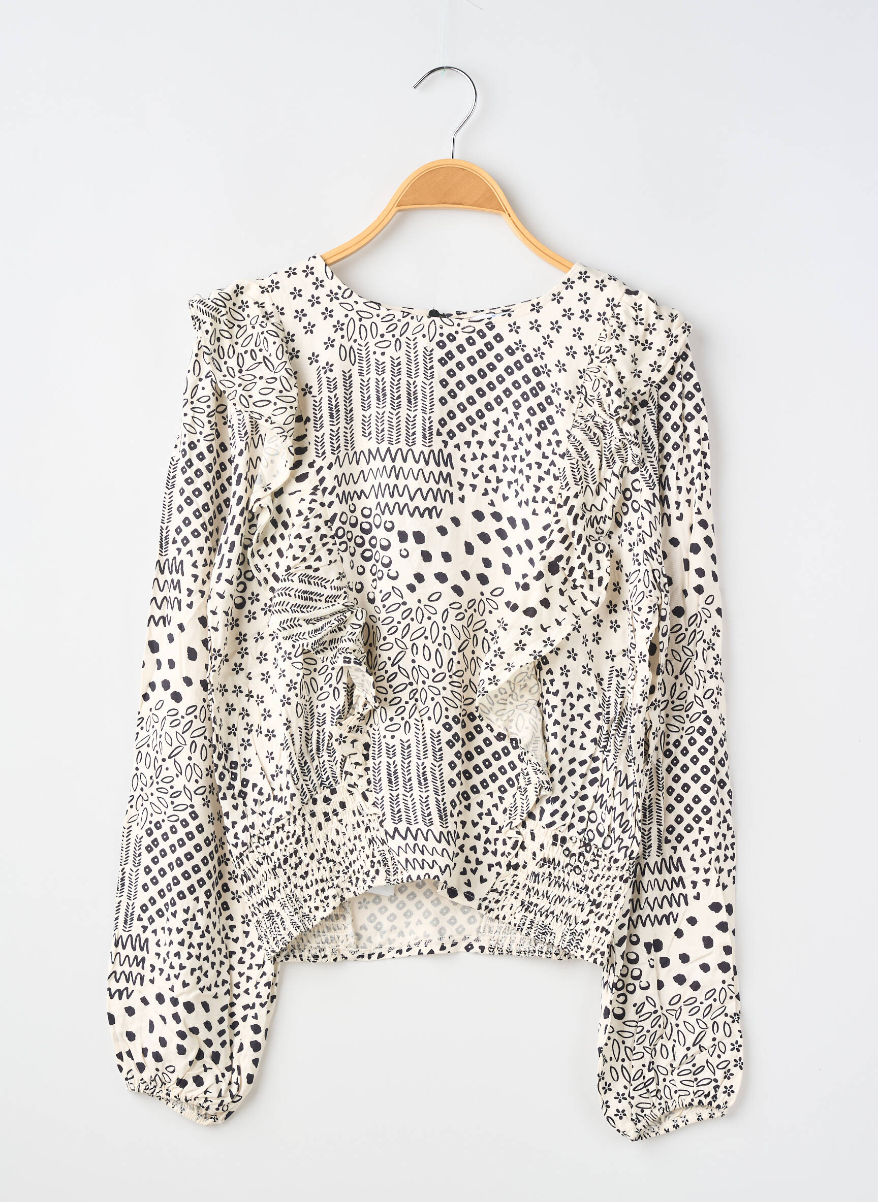 Blouse coupe fluide manches longues noir MAYORAL fille