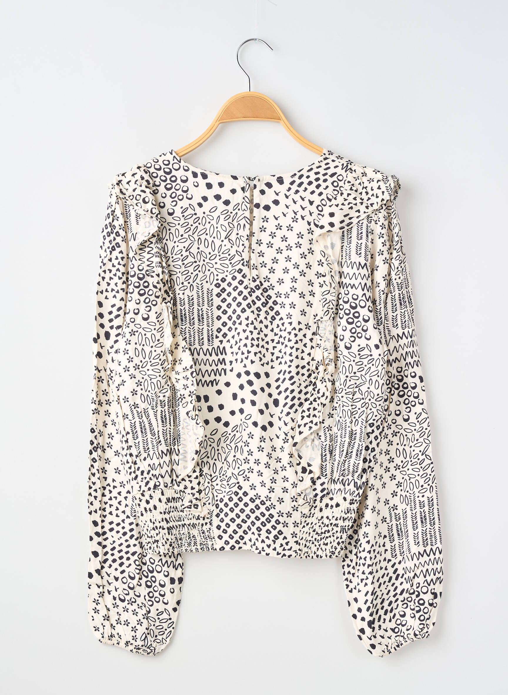 Blouse coupe fluide manches longues noir MAYORAL fille