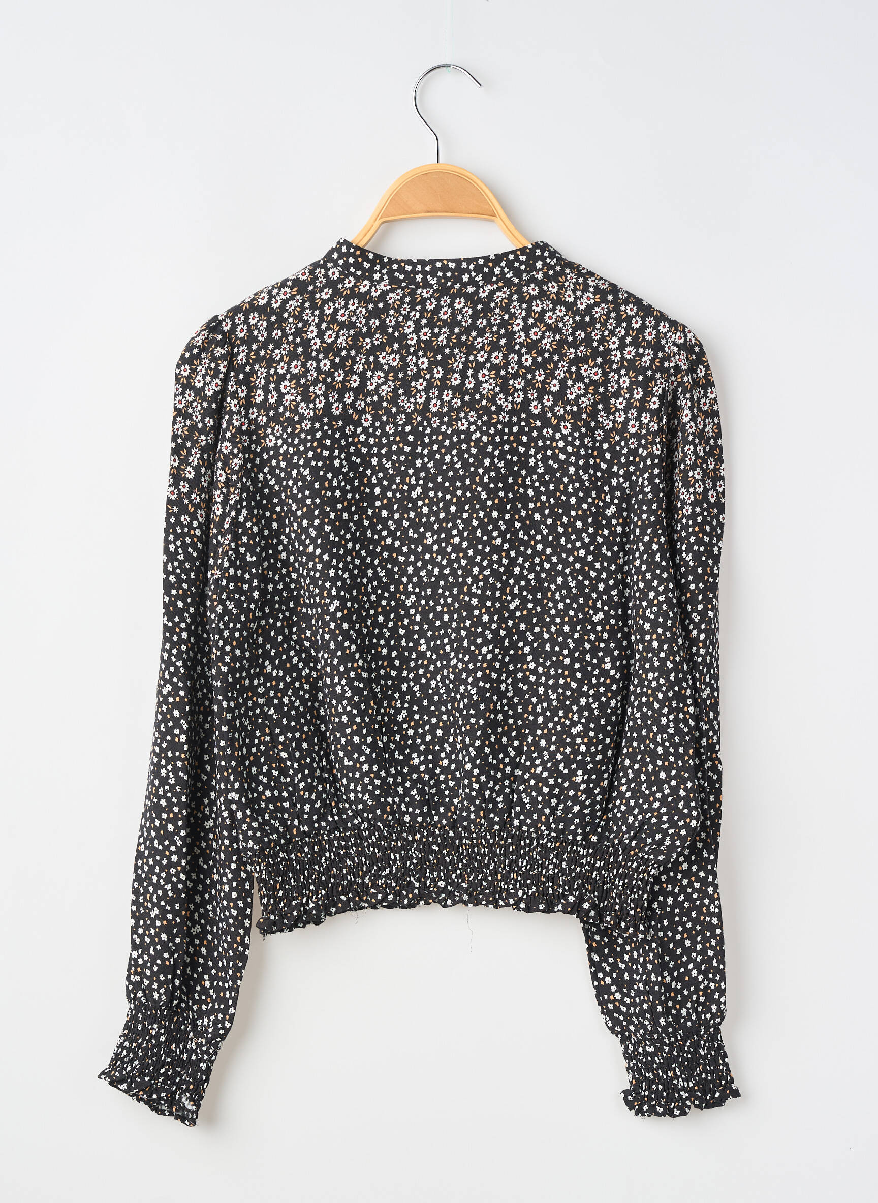 Blouse imprimé fantaisie manches longues noir MAYORAL fille