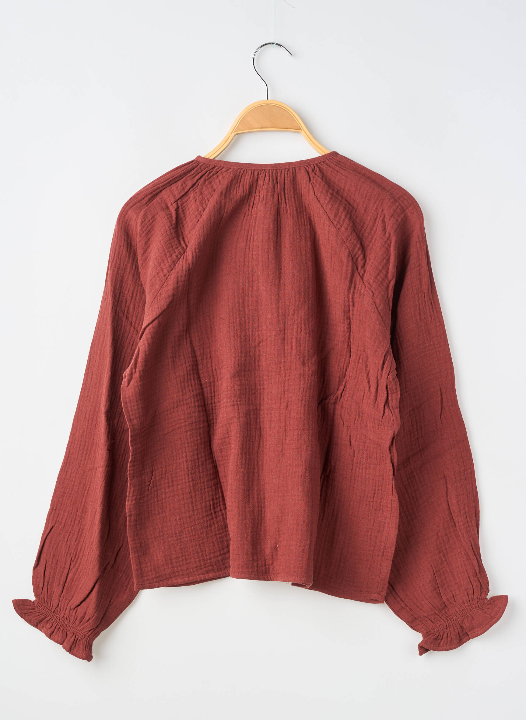 Chemisier manches longues manches longues marron ONLY fille