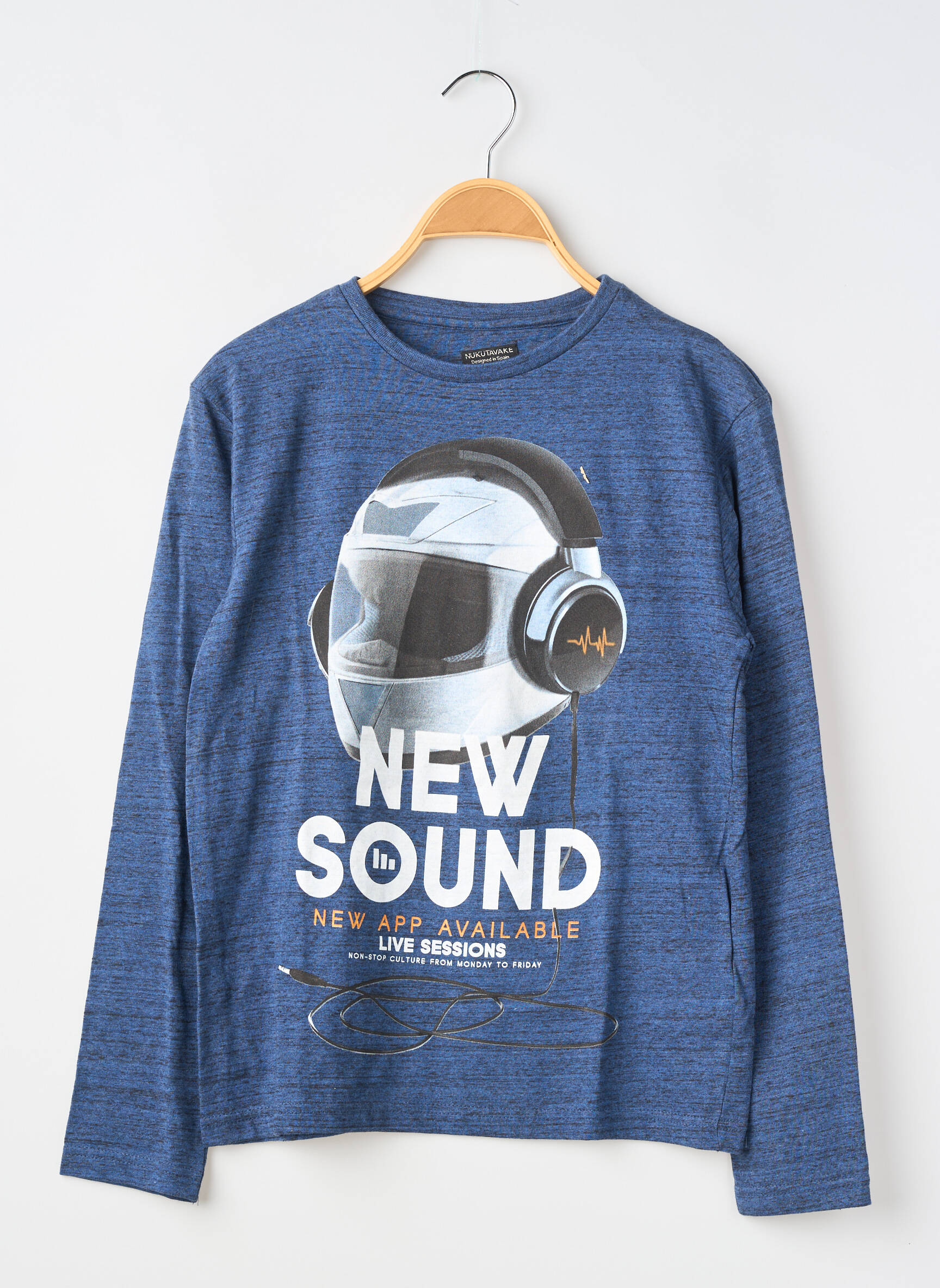 T-shirt manches longues manches longues bleu NUKUTAVAKE garçon