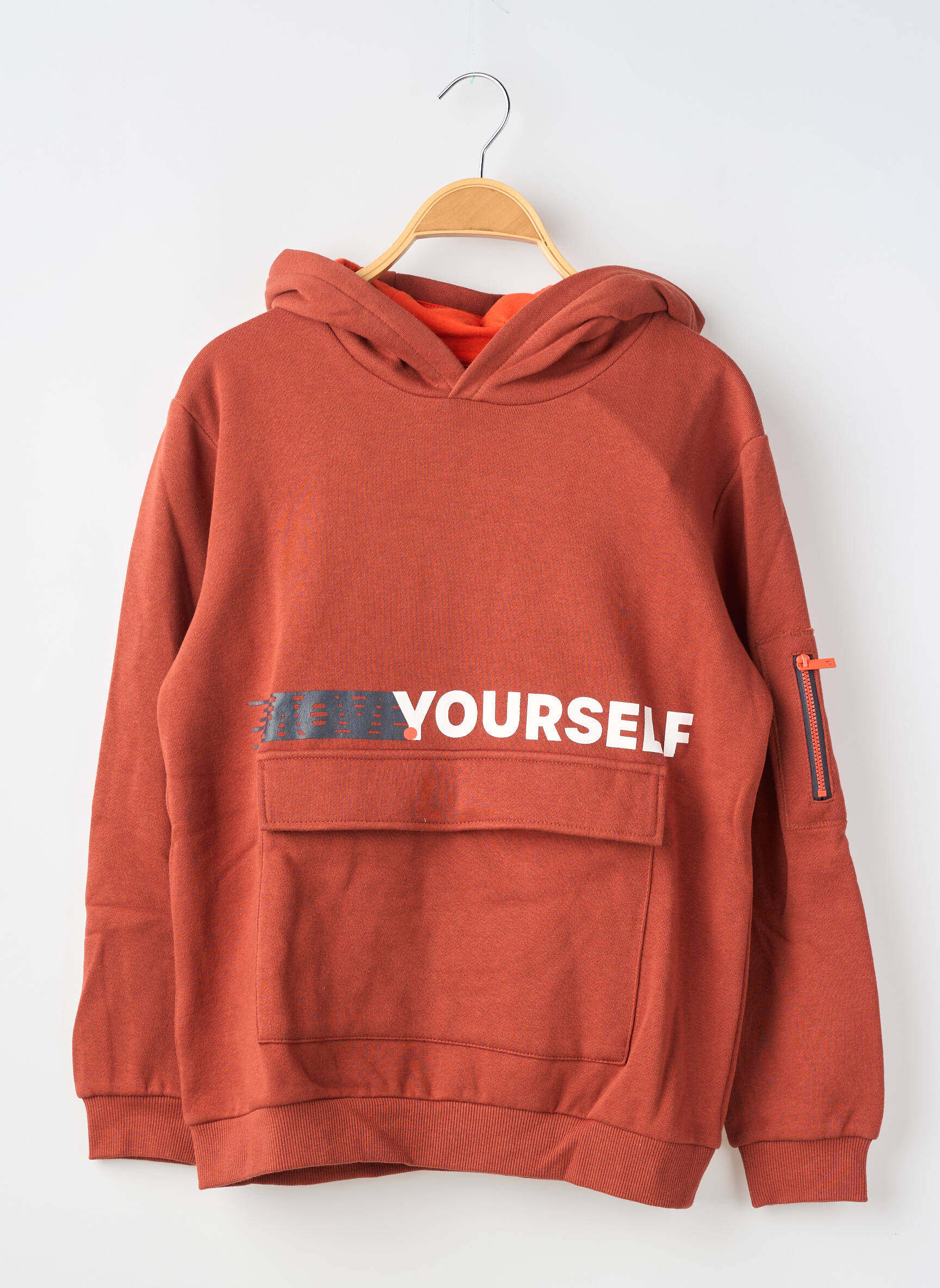 Sweat-shirt à capuche manches longues manches longues orange NUKUTAVAKE garçon