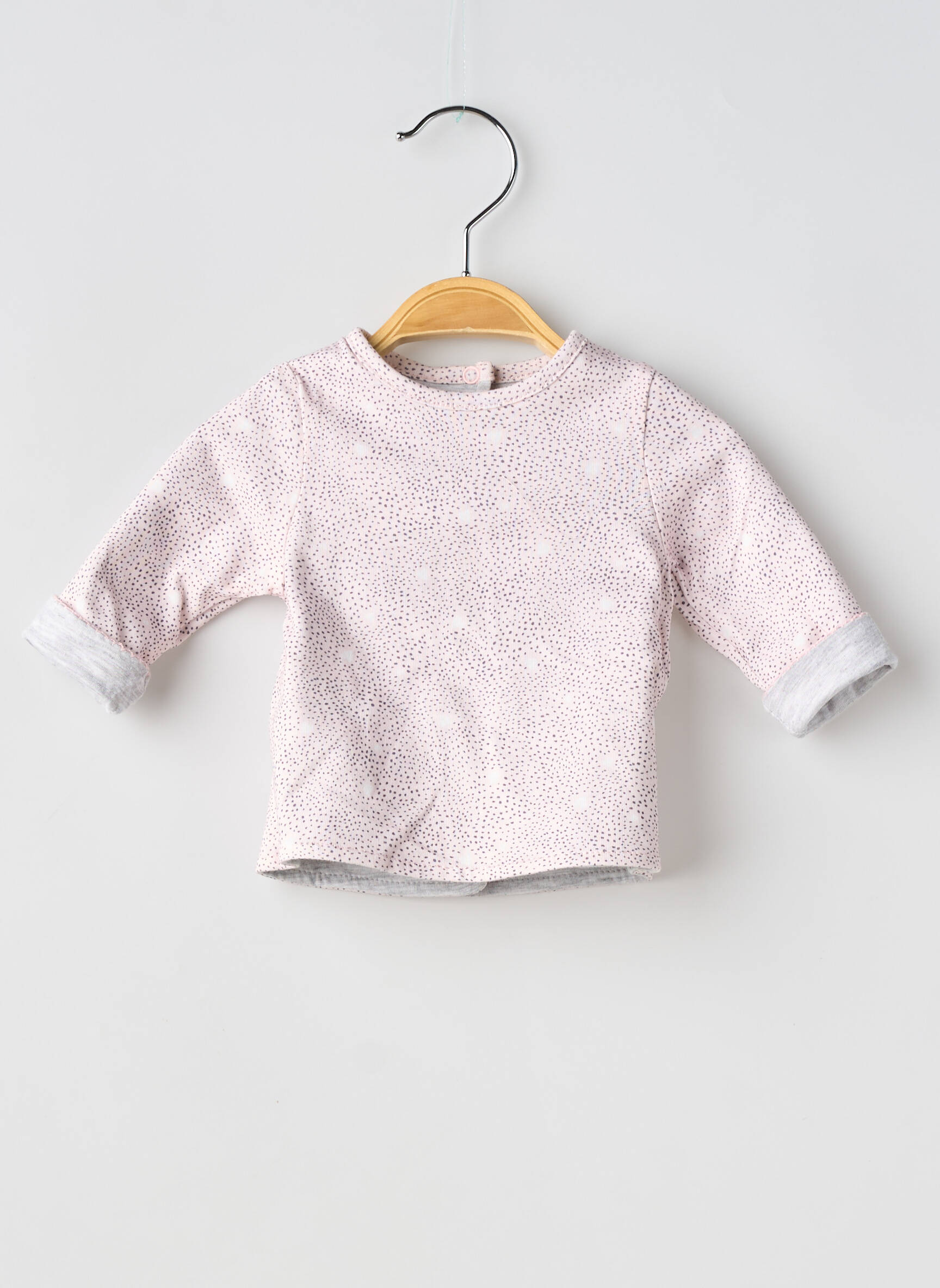 Sweat-shirt manches longues manches longues gris 3 POMMES fille