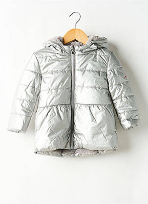 Doudoune poches a capuche argent 3 POMMES fille