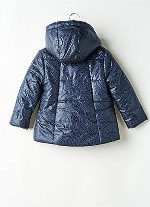 Doudoune poches a capuche bleu 3 POMMES fille