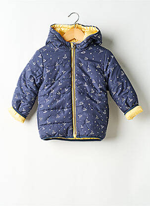 Doudoune poches a capuche bleu 3 POMMES fille