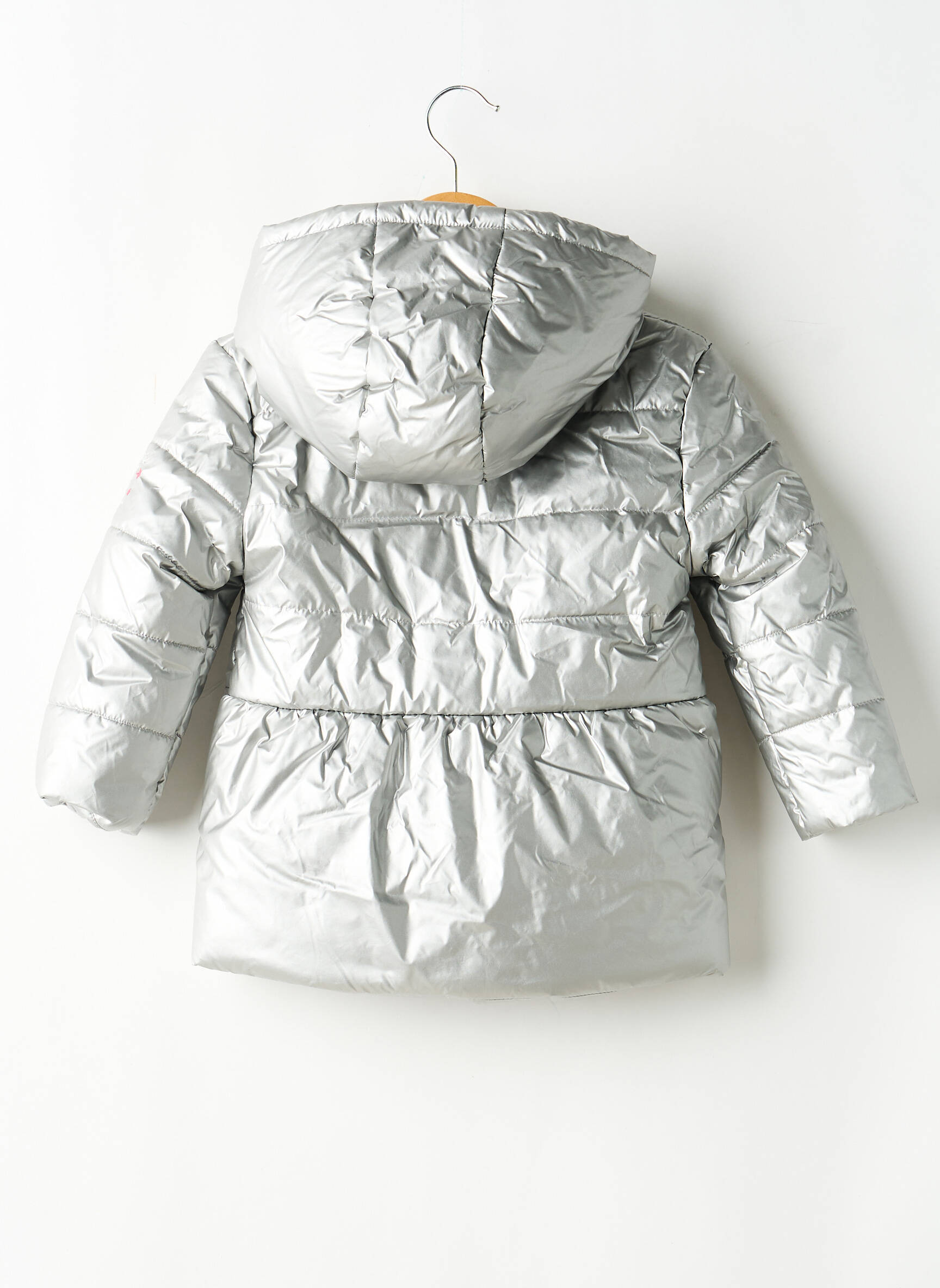 Doudoune poches a capuche argent 3 POMMES fille