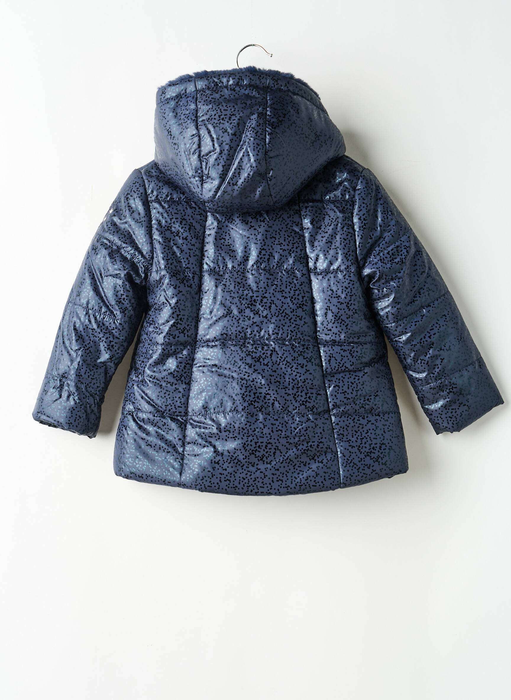 Doudoune poches a capuche bleu 3 POMMES fille